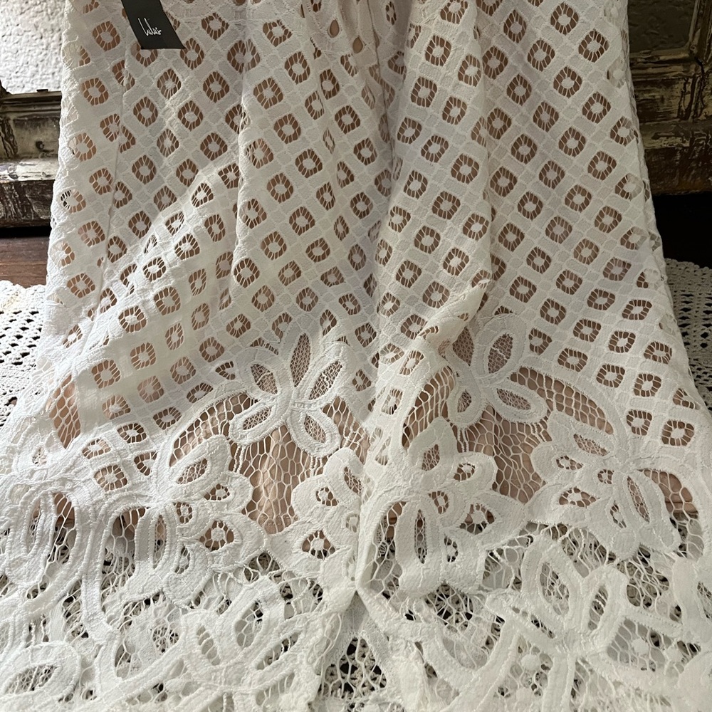 Lulus. Lace Dress Size XS Taupe underneath and Ivory Lace - Picture 8 of 13